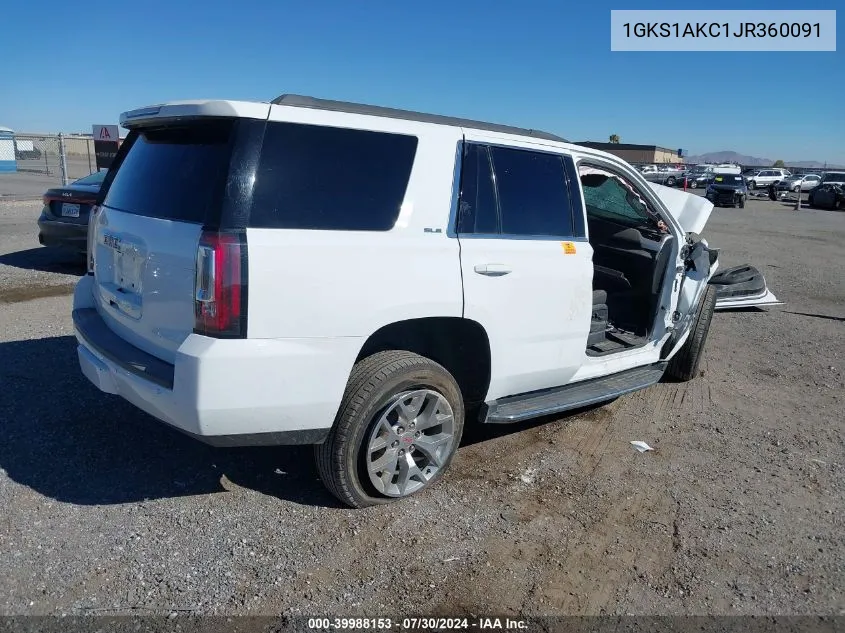 2018 GMC Yukon Sle VIN: 1GKS1AKC1JR360091 Lot: 39988153