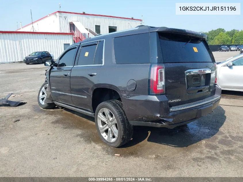 2018 GMC Yukon Denali VIN: 1GKS2CKJ1JR151196 Lot: 39994265