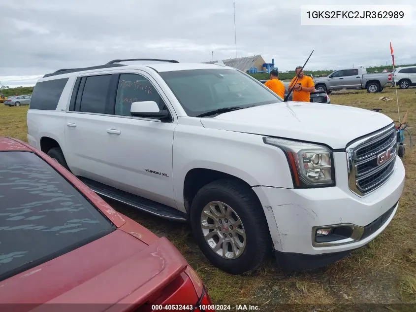 1GKS2FKC2JR362989 2018 GMC Yukon Xl K1500 Sle