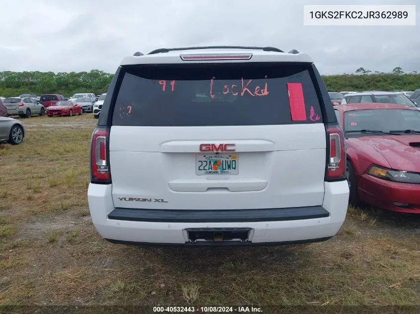 1GKS2FKC2JR362989 2018 GMC Yukon Xl K1500 Sle