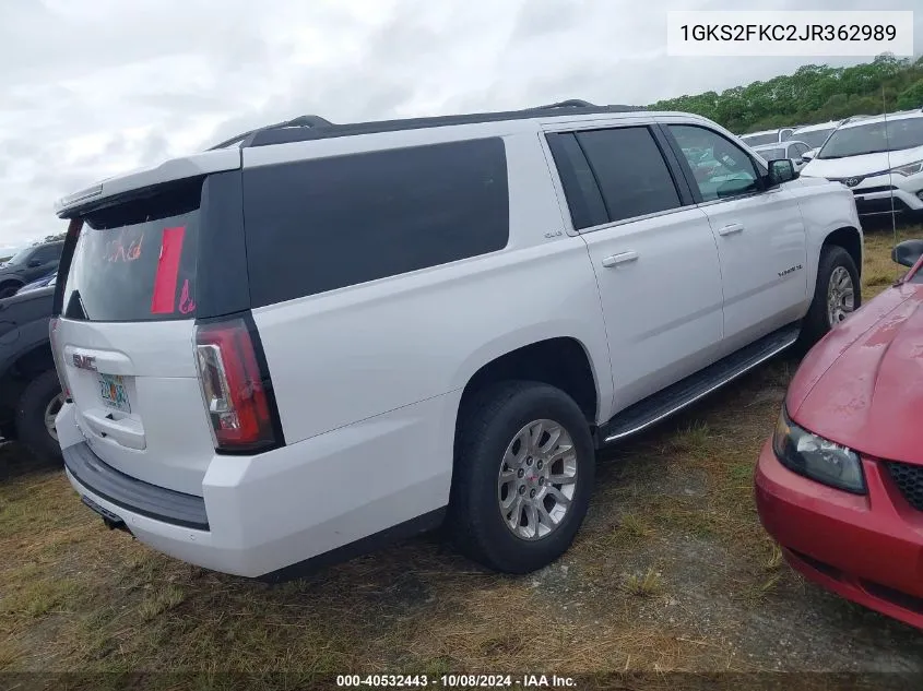 1GKS2FKC2JR362989 2018 GMC Yukon Xl K1500 Sle