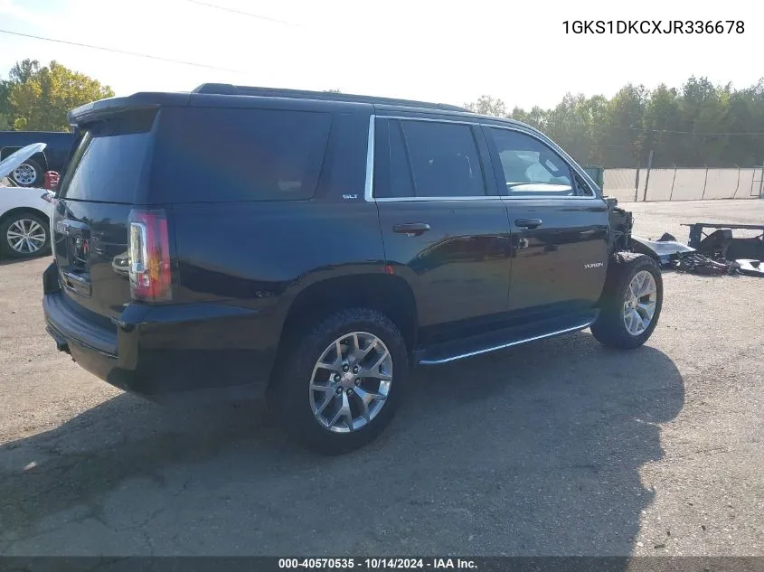 2018 GMC Yukon Slt Standard Edition VIN: 1GKS1DKCXJR336678 Lot: 40570535