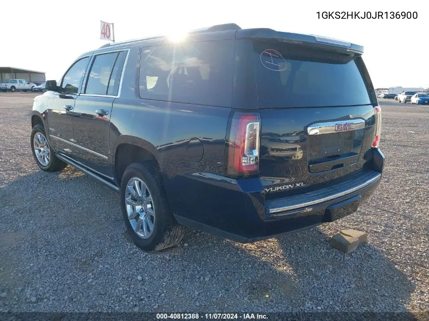 2018 GMC Yukon Xl Denali VIN: 1GKS2HKJ0JR136900 Lot: 40812388