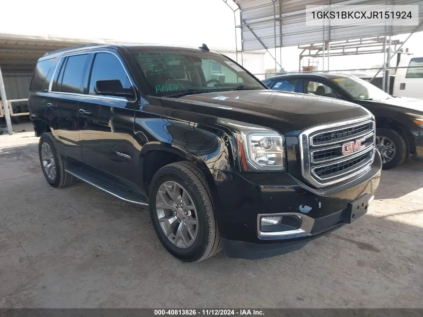 2018 GMC Yukon Slt VIN: 1GKS1BKCXJR151924 Lot: 40813826