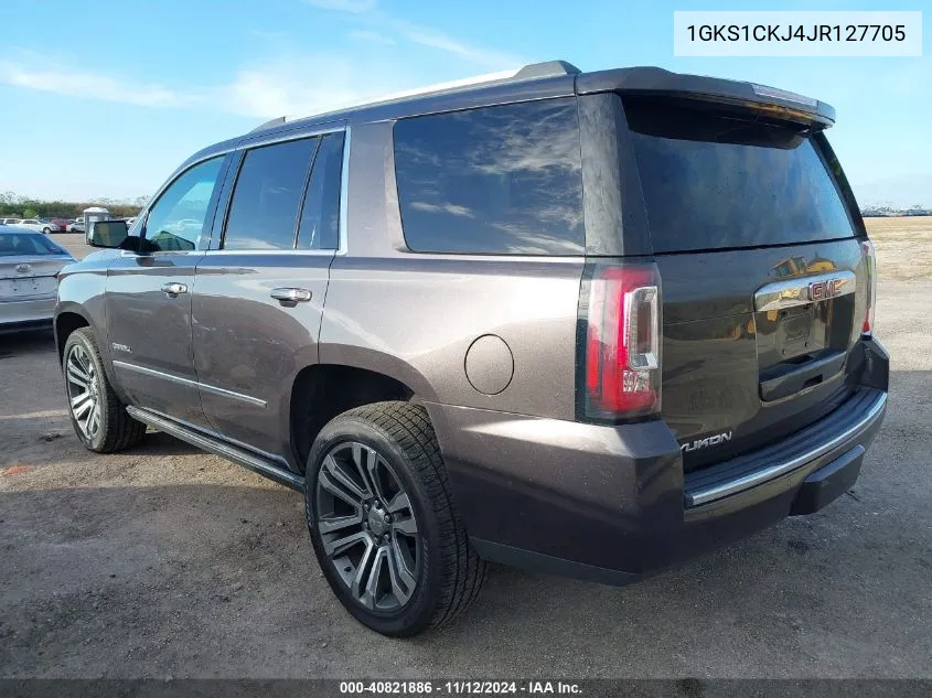 2018 GMC Yukon Denali VIN: 1GKS1CKJ4JR127705 Lot: 40821886