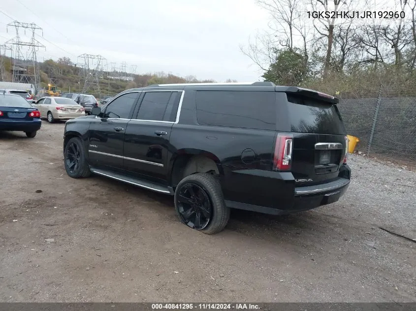 2018 GMC Yukon Xl Denali VIN: 1GKS2HKJ1JR192960 Lot: 40841295