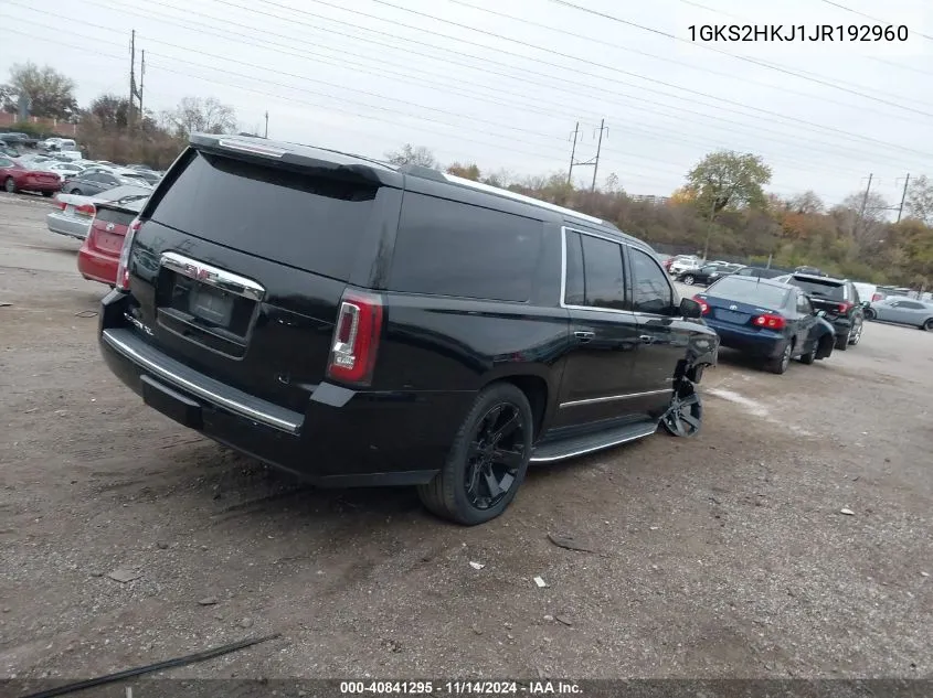 2018 GMC Yukon Xl Denali VIN: 1GKS2HKJ1JR192960 Lot: 40841295