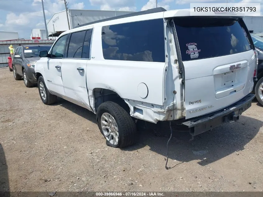 1GKS1GKC4KR351793 2019 GMC Yukon Xl Slt