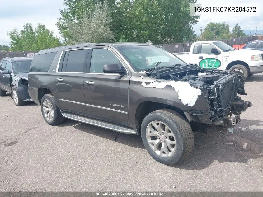 1GKS1FKC7KR204572 2019 GMC Yukon Xl Sle