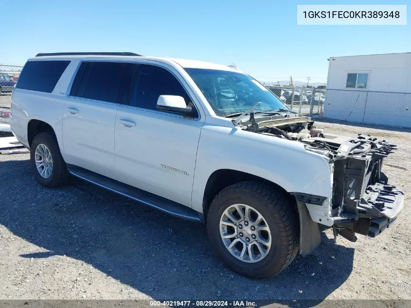 1GKS1FEC0KR389348 2019 GMC Yukon Xl Sle