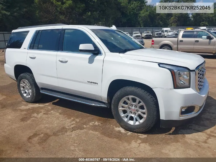 2019 GMC Yukon Slt VIN: 1GKS2BKC7KR252045 Lot: 40360767