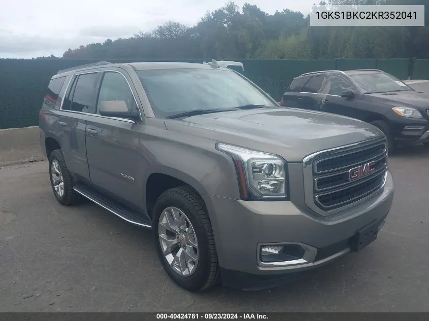 2019 GMC Yukon Slt VIN: 1GKS1BKC2KR352041 Lot: 40424781