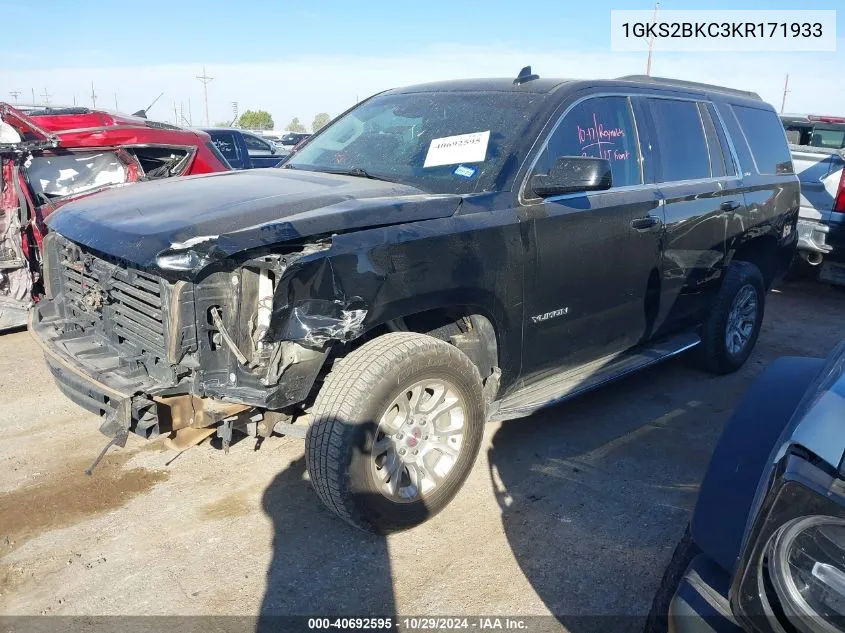 2019 GMC Yukon Slt VIN: 1GKS2BKC3KR171933 Lot: 40692595