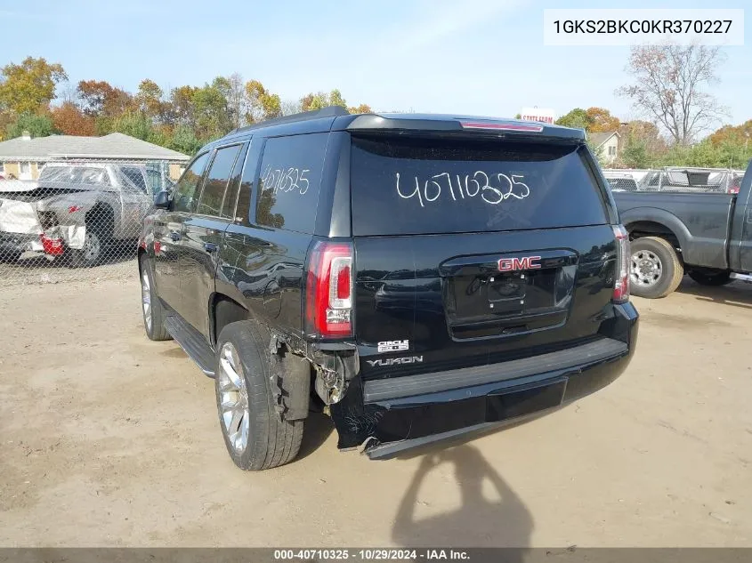 2019 GMC Yukon Slt VIN: 1GKS2BKC0KR370227 Lot: 40710325