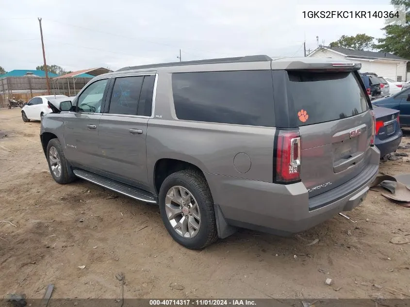 2019 GMC Yukon Xl Sle VIN: 1GKS2FKC1KR140364 Lot: 40714317