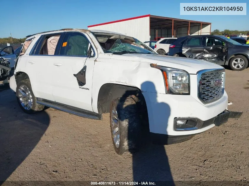 2019 GMC Yukon Sle VIN: 1GKS1AKC2KR104950 Lot: 40811673