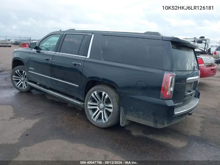 2020 GMC Yukon Xl 4Wd Denali VIN: 1GKS2HKJ6LR126181 Lot: 40047766