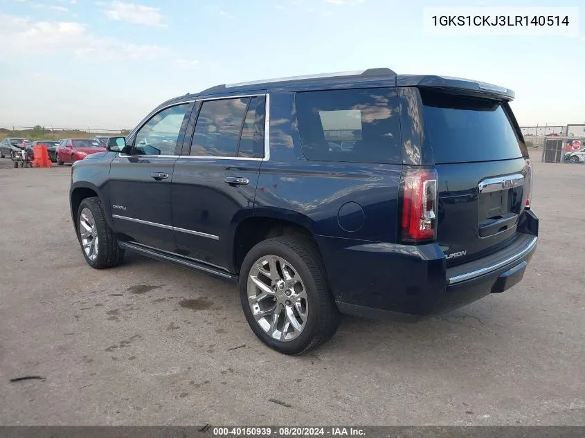 2020 GMC Yukon 2Wd Denali VIN: 1GKS1CKJ3LR140514 Lot: 40150939