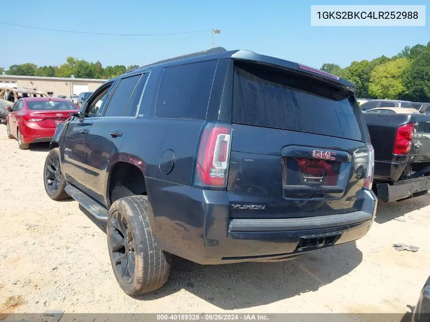 2020 GMC Yukon 4Wd Slt VIN: 1GKS2BKC4LR252988 Lot: 40189328