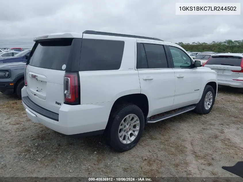 2020 GMC Yukon 2Wd Slt VIN: 1GKS1BKC7LR244502 Lot: 40536912