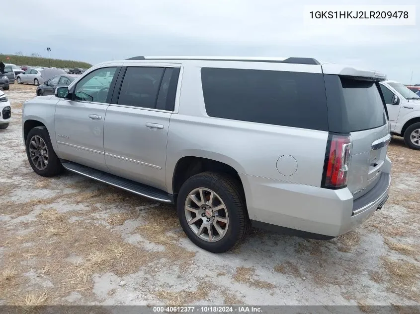 2020 GMC Yukon Xl 2Wd Denali VIN: 1GKS1HKJ2LR209478 Lot: 40612377