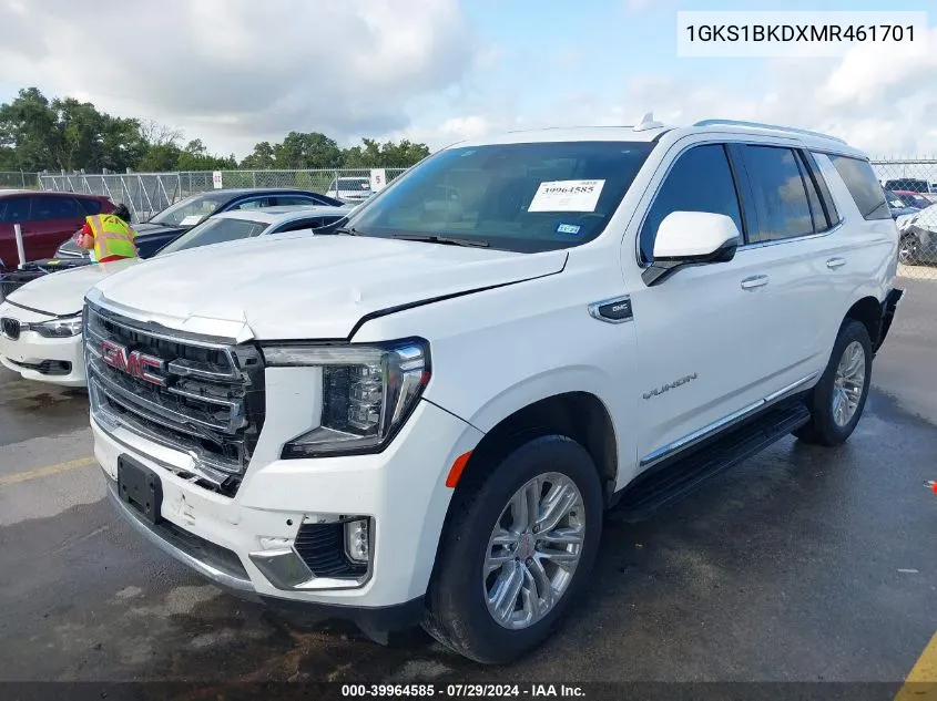 2021 GMC Yukon 2Wd Slt VIN: 1GKS1BKDXMR461701 Lot: 39964585