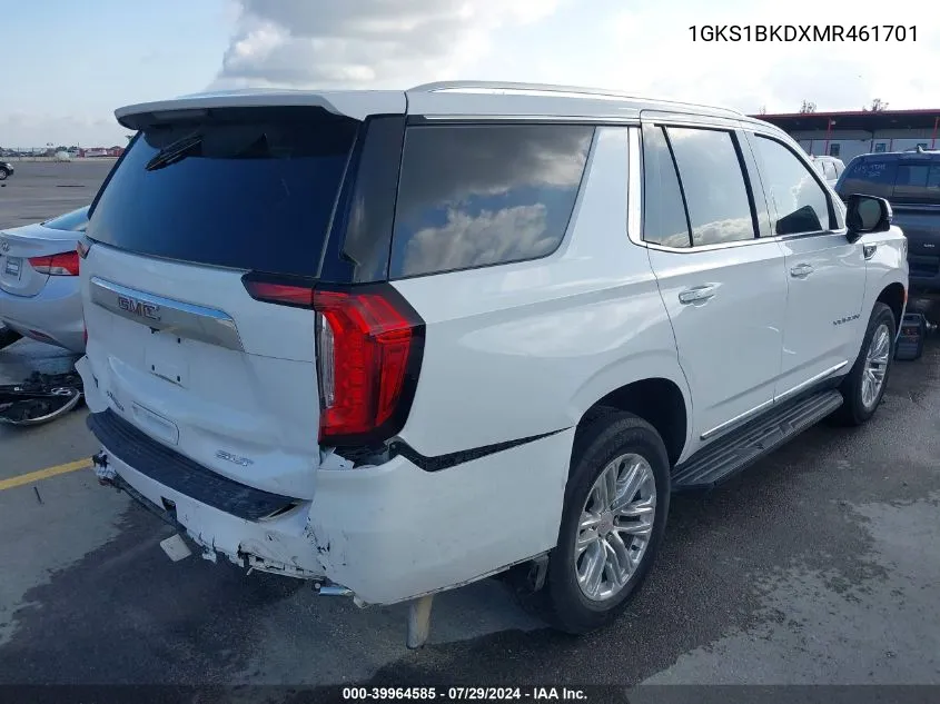 2021 GMC Yukon 2Wd Slt VIN: 1GKS1BKDXMR461701 Lot: 39964585