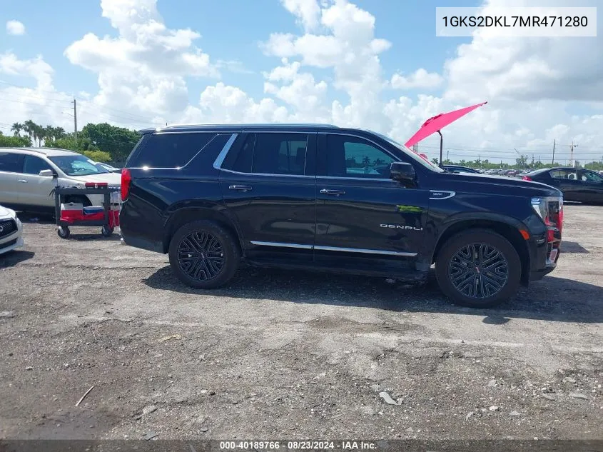 2021 GMC Yukon 4Wd Denali VIN: 1GKS2DKL7MR471280 Lot: 40189766