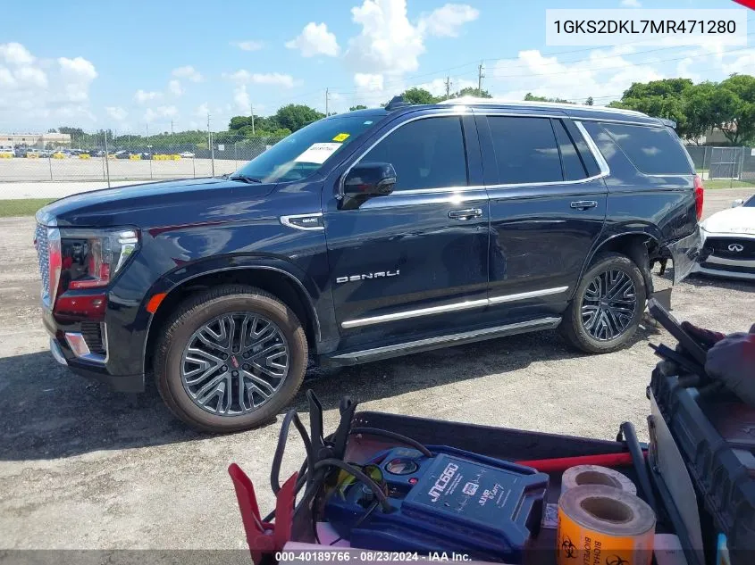 2021 GMC Yukon 4Wd Denali VIN: 1GKS2DKL7MR471280 Lot: 40189766