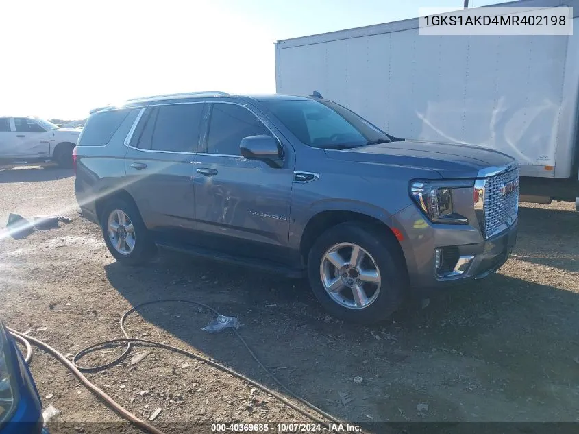 2021 GMC Yukon 2Wd Sle VIN: 1GKS1AKD4MR402198 Lot: 40369685