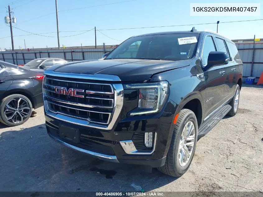 2021 GMC Yukon Xl 4Wd Slt VIN: 1GKS2GKD5MR407457 Lot: 40486905