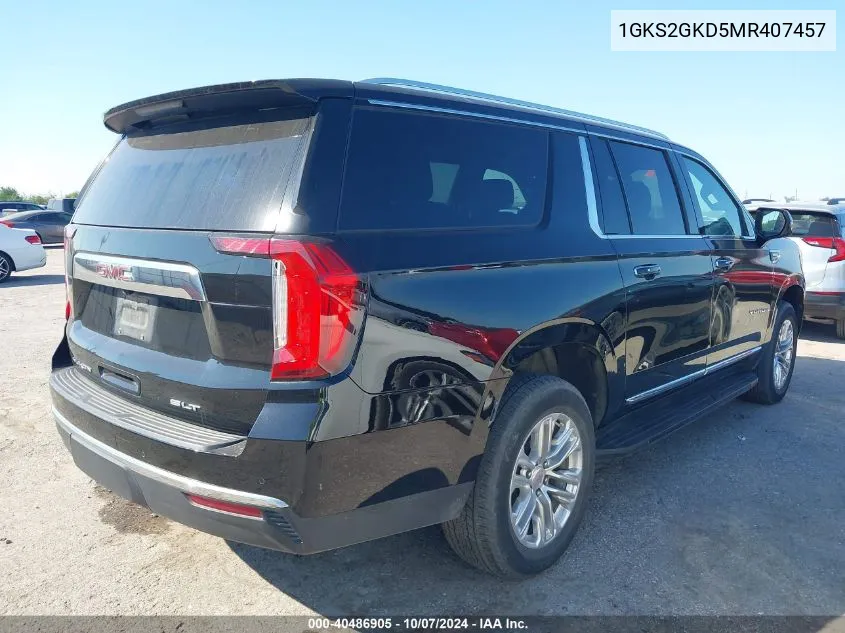 2021 GMC Yukon Xl 4Wd Slt VIN: 1GKS2GKD5MR407457 Lot: 40486905