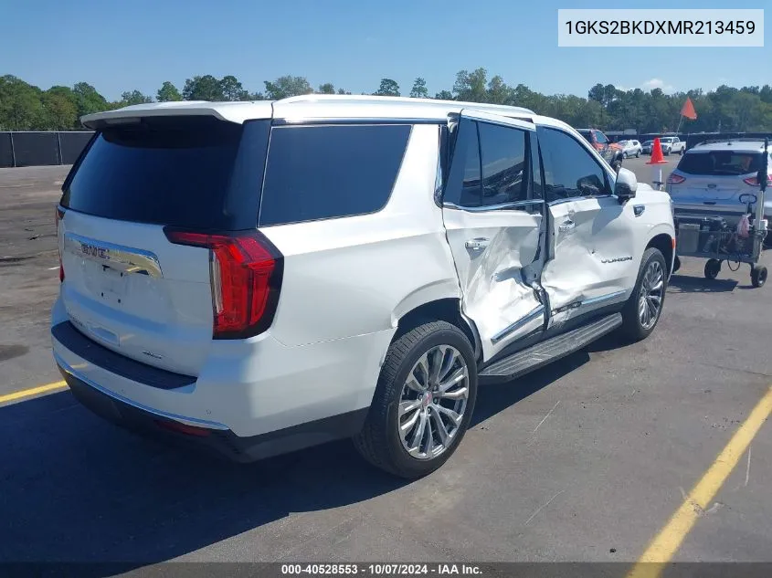 2021 GMC Yukon 4Wd Slt VIN: 1GKS2BKDXMR213459 Lot: 40528553