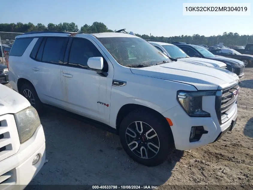 2021 GMC Yukon 4Wd At4 VIN: 1GKS2CKD2MR304019 Lot: 40533798