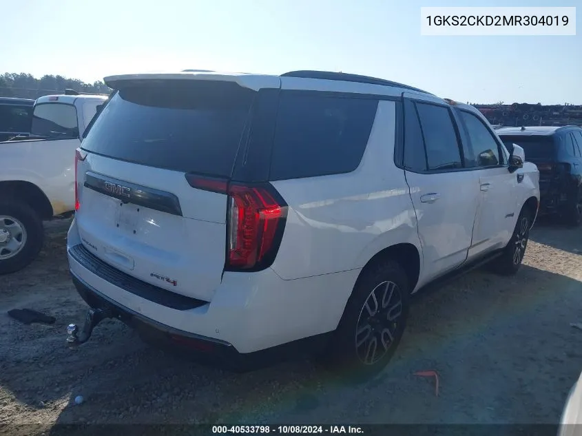 2021 GMC Yukon 4Wd At4 VIN: 1GKS2CKD2MR304019 Lot: 40533798