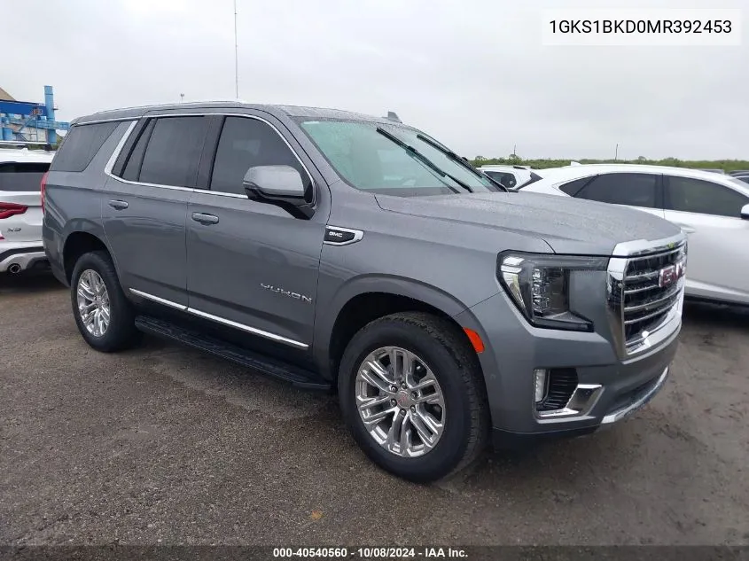 2021 GMC Yukon Slt VIN: 1GKS1BKD0MR392453 Lot: 40540560