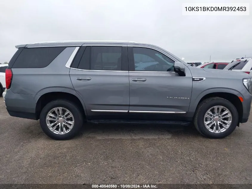 2021 GMC Yukon Slt VIN: 1GKS1BKD0MR392453 Lot: 40540560