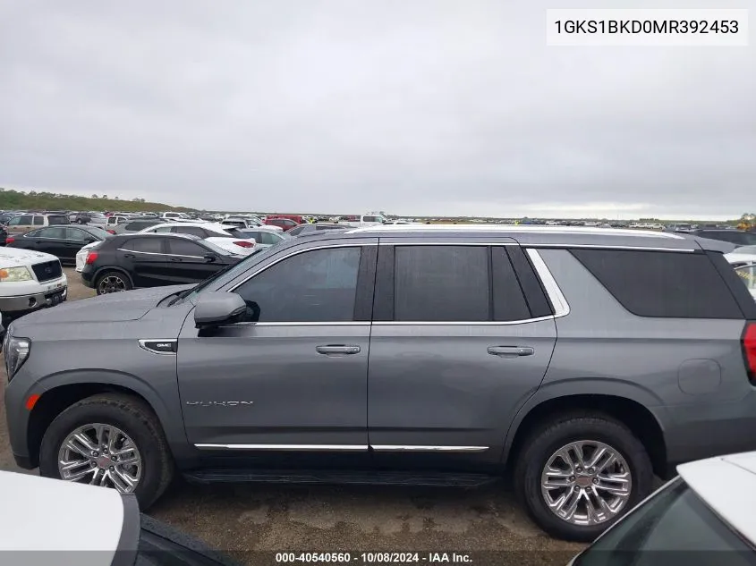 2021 GMC Yukon Slt VIN: 1GKS1BKD0MR392453 Lot: 40540560