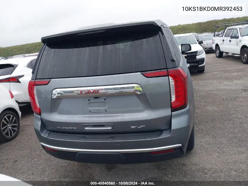 2021 GMC Yukon Slt VIN: 1GKS1BKD0MR392453 Lot: 40540560