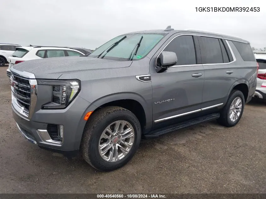 2021 GMC Yukon Slt VIN: 1GKS1BKD0MR392453 Lot: 40540560