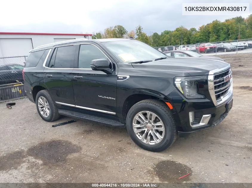 2021 GMC Yukon 4Wd Slt VIN: 1GKS2BKDXMR430817 Lot: 40544216