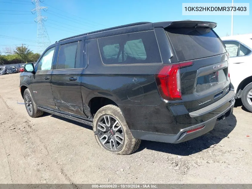 2021 GMC Yukon Xl 4Wd At4 VIN: 1GKS2HKD0MR373403 Lot: 40550620