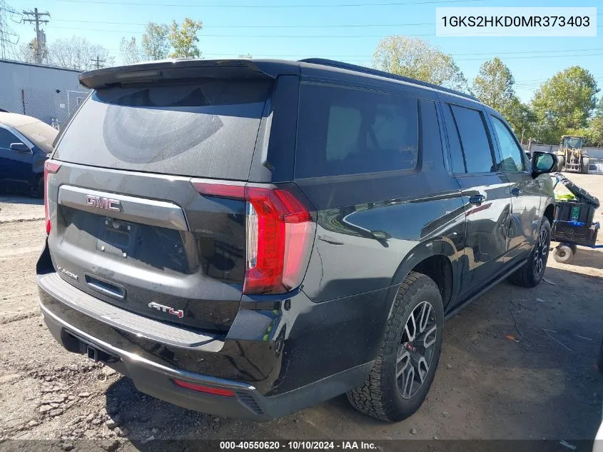 2021 GMC Yukon Xl 4Wd At4 VIN: 1GKS2HKD0MR373403 Lot: 40550620