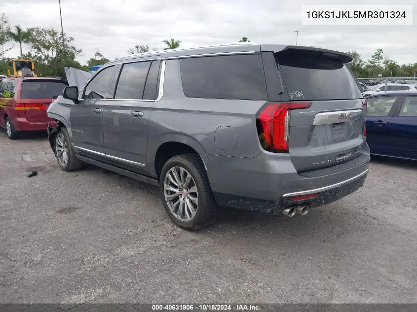 2021 GMC Yukon Xl 2Wd Denali VIN: 1GKS1JKL5MR301324 Lot: 40631906