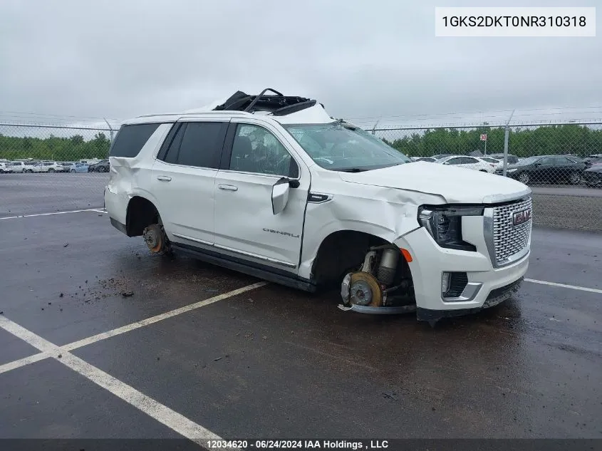 2022 GMC Yukon VIN: 1GKS2DKT0NR310318 Lot: 12034620