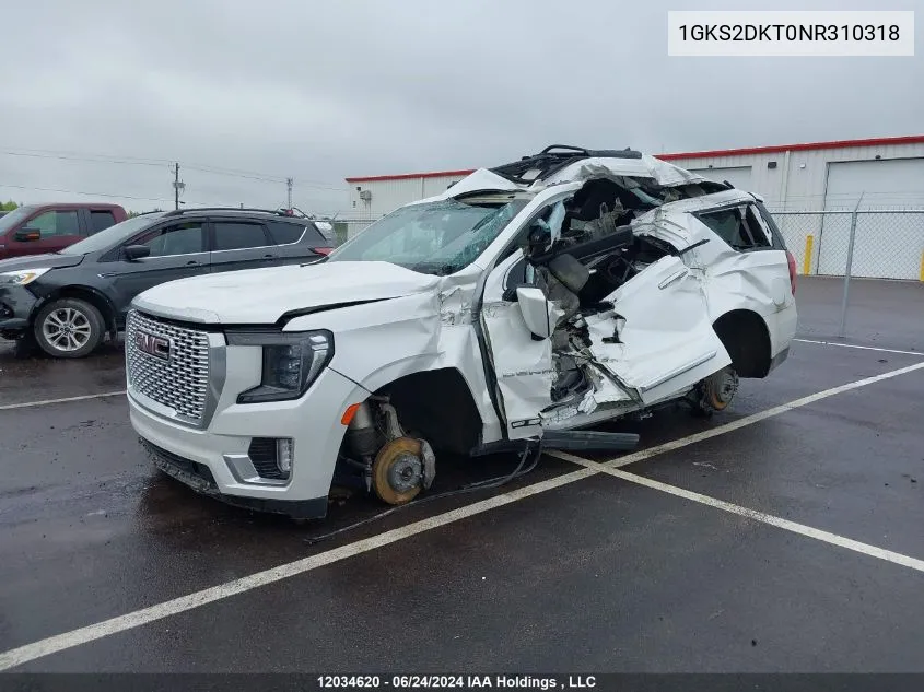 2022 GMC Yukon VIN: 1GKS2DKT0NR310318 Lot: 12034620