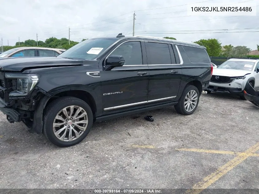 2022 GMC Yukon Xl 4Wd Denali VIN: 1GKS2JKL5NR254486 Lot: 39793164