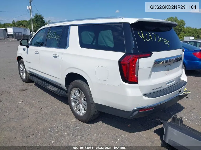 2022 GMC Yukon Xl 4Wd Slt VIN: 1GKS2GKD2NR291104 Lot: 40173085