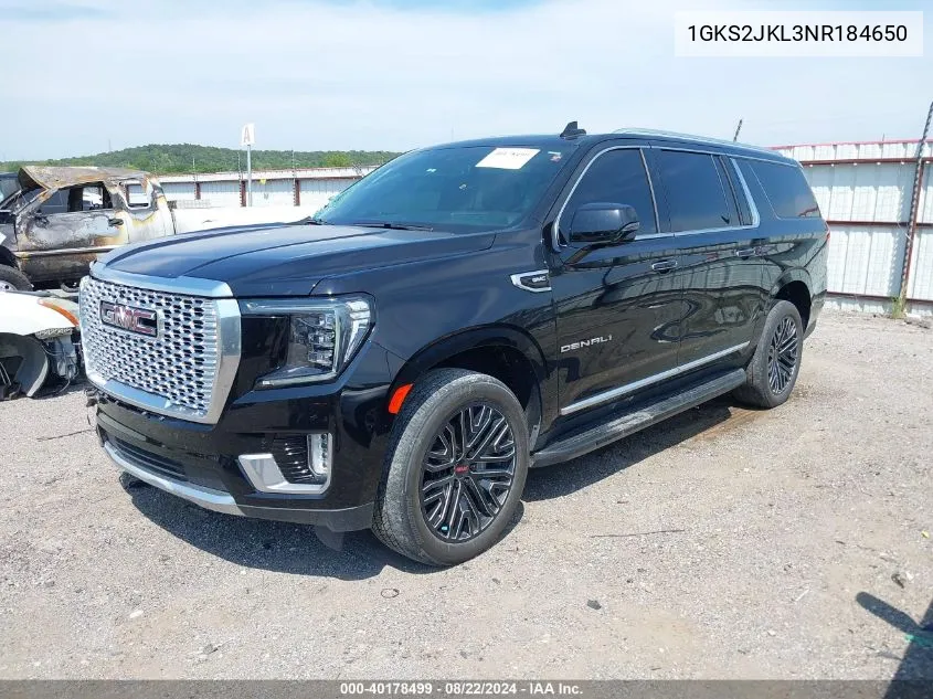 2022 GMC Yukon Xl 4Wd Denali VIN: 1GKS2JKL3NR184650 Lot: 40178499