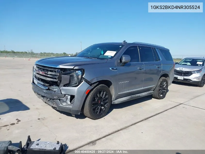 2022 GMC Yukon 4Wd Slt VIN: 1GKS2BKD4NR305524 Lot: 40450425